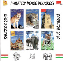 Tajikistan.2010 Philately Peace Progress (Fauna).Imperf. S/S Of 4v+2 Lab  Michel # BL 57b - Tadschikistan