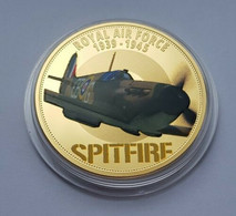 Guernsey WW11 Aircraft - Spitfire- 50p Coin 2020 (Gold Plated) - Guernesey