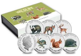 Guernsey 10p Coin Set 6 'Woodland Wildlife', In Official Presentation Pack/box - Guernesey