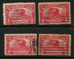 U.S.A. - 1913  5c Parcel Post Stamps. Five (5) Stamps. Used. SCOTT # PP5. - Pacchi