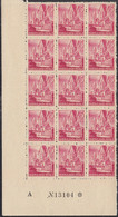 FranzZone RhPf. 10 Vv, Teilbogen (3x5), Postfrisch **,10x 10 I, 5x 10 II, Mit 10 PF I, Bogennummer A-Bogen, 1947 - French Zone