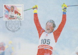 Carte  Maximum  1er  Jour   NORVEGE   Anciens  Médaillés   D' Or    Jeux   Olympiques   De   LILLEHAMMER    1993 - Hiver 1994: Lillehammer