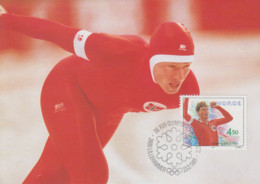 Carte  Maximum  1er  Jour   NORVEGE   Anciens  Médaillés   D' Or    Jeux   Olympiques   De   LILLEHAMMER    1993 - Inverno1994: Lillehammer