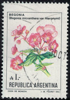 Argentine 1985 Oblitéré Used Plante Fleurs Begonia Micranthera SU - Oblitérés