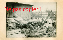 PHOTO SUR CARTE ALLEMANDE - INCENDIE DU CAMP DE PRISONNIERS RUSSES A ASFELD PRES DE AVAUX ARDENNES 1917 GUERRE 1914 1918 - Guerre 1914-18