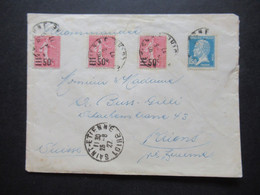 Frankreich 1927 Einschreiben / Recommande OHNE R-Zettel Auslandsbrief Saint Etienne Nach Kriens Schweiz - Storia Postale