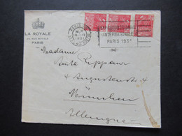 Frankreich 1930 / 31 Internationale Kolonialausstellung Nr. 259 (3) MiF Umschlag Krone La Royale Paris Nach München - Cartas & Documentos