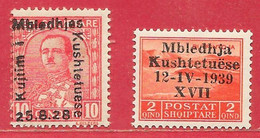 Albanie N°193 10q Rouge & N°256B 1928-39 * - Albanien