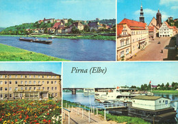DDR AK 1980 Pirna Markt, Rathaus, Hotel Schwarzer Adler U.a. - Pirna