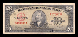Cuba 20 Pesos Antonio Maceo 1949 Pick 80a BC/MBC F/VF - Cuba