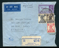 Indes Anglaises - Entier Postal + Compléments En Recommandé De Delhi Pour La France En 1946 - Prix Fixe !!! - Ref S 166 - 1936-47  George VI