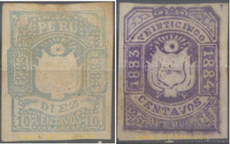 Ref. 655293 * HINGED * - PERU. 1883. PERU - AREQUIPA, ESCUDOS EN RELIEVE - Peru