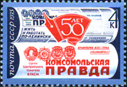 Ref. 270992 * NEW *  - SOVIET UNION . 1975. 50th ANNIVERSARY OF THE PRAVDA EDITIONS. 50 ANIVERSARIO DE LAS EDICIONES DE - Neufs
