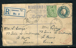 Royaume Uni - Entier Postal + Complément De Tonbridge En Recommandé Pour Le Havre En 1921 - Prix Fixe !!! - Ref S 172 - Material Postal