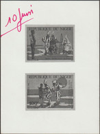 Niger 1981 Y&T 539 Et 540. Épreuve-photo. Festival De La Jeunesse 1980 : Ballet « Mahalba » De Dosso. Scènes Avec Arc - Boogschieten