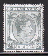 Malaya Malacca 1949 George VI Single 6c Definitive Stamp In Fine Used - Malacca