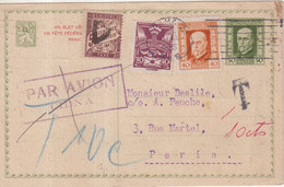 TCHECOSLOVAQUIE :  ENTIER POSTAL . AVEC COMPlt D'AFFRt . " PRAGUE " .  POUR LA FRANCE . 1926 . TAXE . - Cartoline Postali