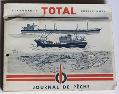 Rare Calendrier Journal De Pêche Carburants Total Illustration Par Hervé Baille Peintre De La Marine 1964 - Grand Format : 1961-70