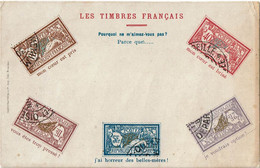 RDR15A - PSEUDO ENTIER CARTE POSTALE "LES TIMBRES FRANCAIS" - Pseudo-interi Di Produzione Privata