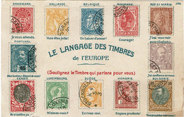 RDR15A - PSEUDO ENTIER CARTE POSTALE  "LE LANGAGE DES TIMBRES " - Privatganzsachen