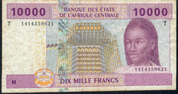 C.A.S.  CONGO  P110Td 10000 Or 10.000 Francs 2002 Signature 13 Fine Have 5 P.h. - Central African States