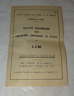 BULLETIN HEBDOMADAIRE DES LIMITATIONS TEMPORAIRES DE VITESSE, LIM, 1961, SNCF REGION EST, LIGNES, TRAINS, CHEMINS DE FER - Chemin De Fer