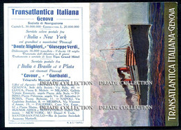 CALENDARIO TRANSATLANTICA ITALIANA GENOVA PIROSCAFI DANTE ALIGHIERI VERDI CAVOUR GARIBALDI ANNO 1918 - Small : 1901-20