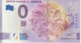 Billet Touristique 0 Euro Souvenir France 07 Grotte Chauvet 2 2021-1 N°UEHQ000345 - Pruebas Privadas
