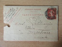 Entier / Carte-lettre Type Semeuse 10c - Châlon-Sur-Saône Vers Morteau - 1916 - Cartes-lettres