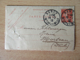 Entier / Carte-lettre Type Semeuse 10c - Nancy Vers Morteau - 1913 - Cartes-lettres