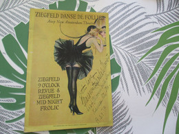 Plaquette Illustrée Ziegfield Danse De Folies Cabaret Pub Couleurs Dont Cigarettes Helmar Turquie - Autres