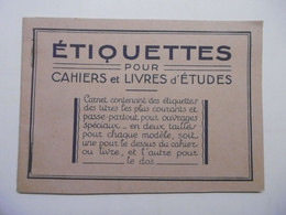 Accessoires Rétro Carnet ETIQUETTES Pour Cahiers Et Livres D'Etudes Pour Titres Courants Et Ouvrages Spéciaux - VINTAGE - Otros Accesorios