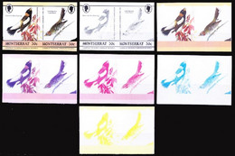 Montserrat 1985 MNH Colour Trail, Bobolink, Lark Sparrow, John Audubon Birds - Moineaux