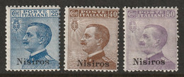 Italy Aegean Nisiro 1912 Sc 6-8 Egeo Nisiro Sa 5-7 MH* Some Crazed Gum - Ägäis (Nisiro)