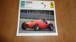 FERRARI 375 F1 Italie Italia Auto Fiche Descriptive Automobile Racing Car Cars Voiture Constructeur Course - Voitures