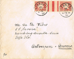 Bayern ZS56 II Auf Brief Obernzell/By Nach Antwerpen Zur S.S. Savoia Der HAL, 26. Januar 1906 - Bavière