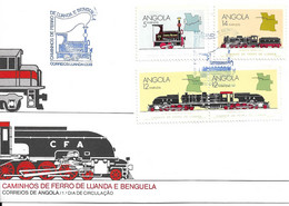 ANGOLA 1990  Locomotives FDC - Angola