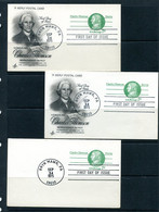 USA 1975 3 PS Cards With Reply Cards Charles Thomson Patriot 11509 - 1961-80