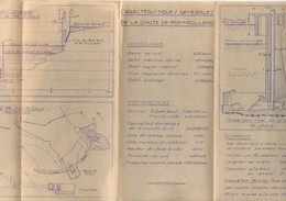 Caractéristiques Générales De La Chute De Pont-Rolland Avec Schéma Et Descriptifs Manuscrit à La Main- Format : 21x10 cm - Europe