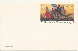 Prestamped Post Card Entier Postal 1978 Molly Pitcher 10 C Unused  Neuf TBE - Other & Unclassified