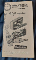 Timetable, Beograd - Sever Subotica April 1962, More Advertising Zvecevo Drinks, Ikom Watches ,edit Yugoslavia Railways - Europe
