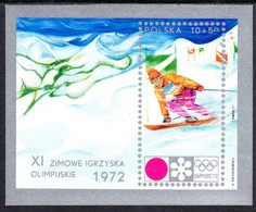 POLAND 1972 Winter Olympics  Block  MNH / ** . Michel Block 49 - Ungebraucht