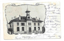 Collège De Gingins, Animée. Cadre Art Nouveau. Circulée En 1903. - Gingins