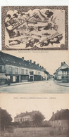 TOULON SUR ARROUX SOUVENIR+PLACE D'ARMES ET RUE DE CHALON+L'HOPITAL VERS 1930 - Other Municipalities