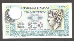 Italia - Banconota Non Circolata FDS UNC Da 500 Lire "Mercurio" P-95 - 1976 #19 - 500 Liras