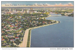 Florida Tampa Aerial View Along Boulevard And Tampa Bay - Tampa