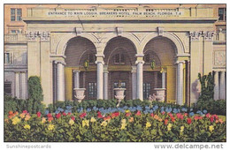 Florida Palm Beach Entrance To Main Loggia Breakers Hotel 1938 - Palm Beach