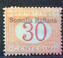 SOMALIA 1909 SEGNATASSE 30 C. * GOMMA ORIGINALE - Somalie