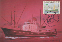 Carte  Maximum  1er  Jour   SAINT  PIERRE  Et   MIQUELON    Navire   1994 - Tarjetas – Máxima