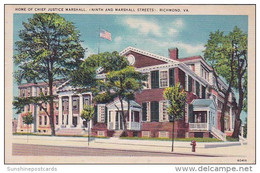 Virginia Richmond Home Of Chief Justice Marshall 1938 - Richmond